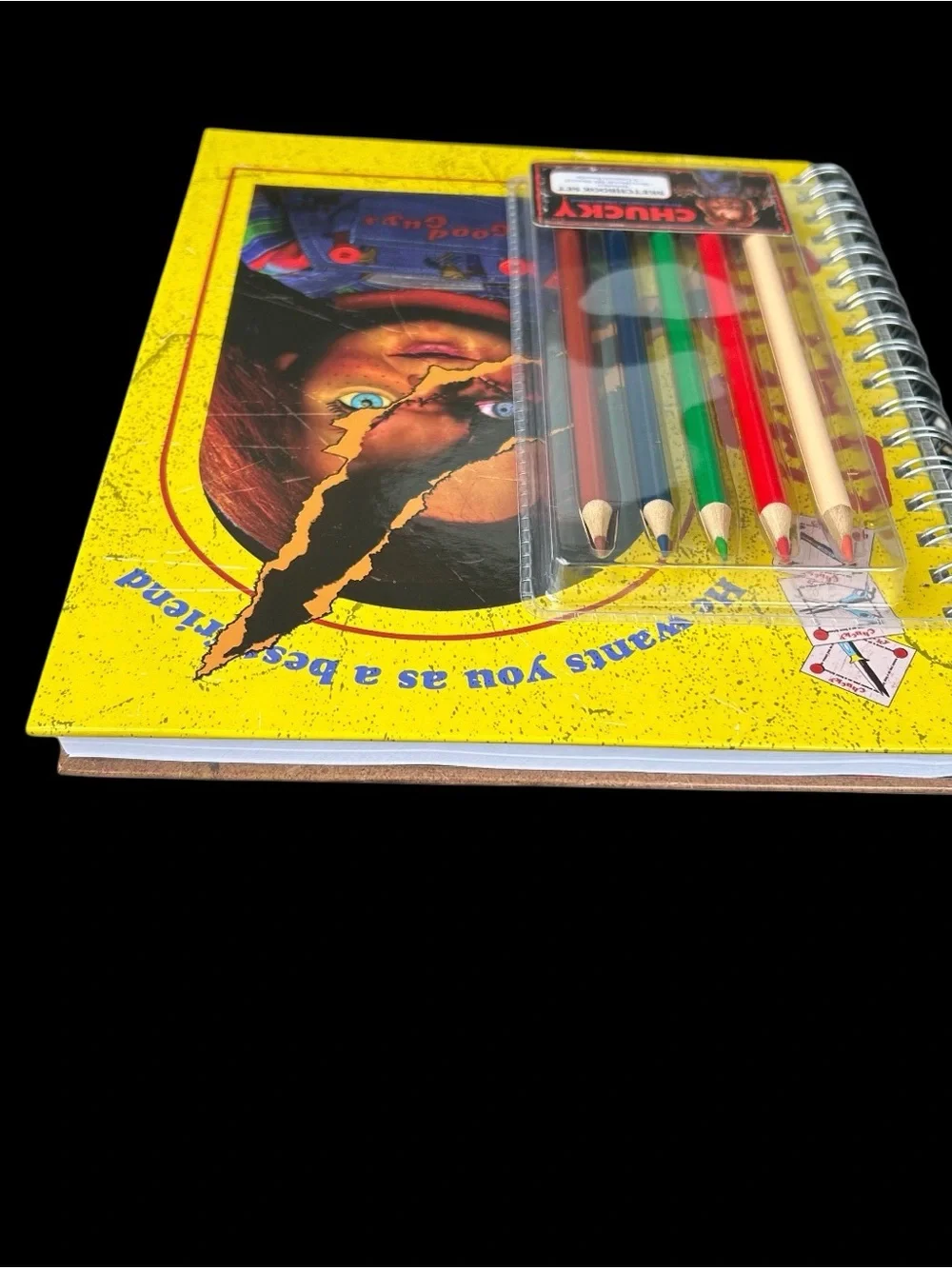 Chucky Sketchbook Set With 5 Color Pencils Horror Halloween Spiral Bound New